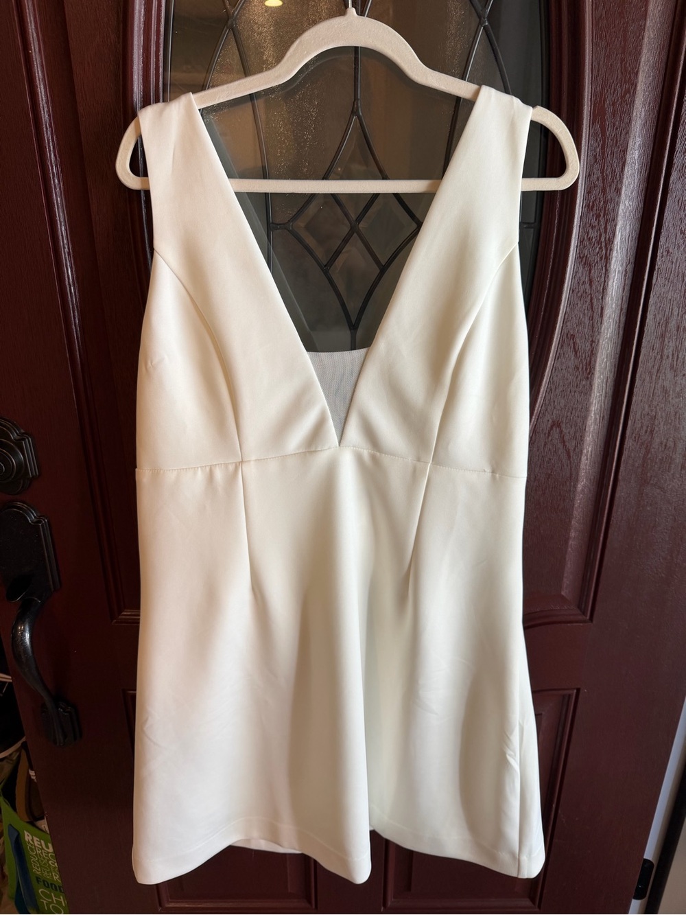Sleeveless Cream V-Neck Mini Dress NWT